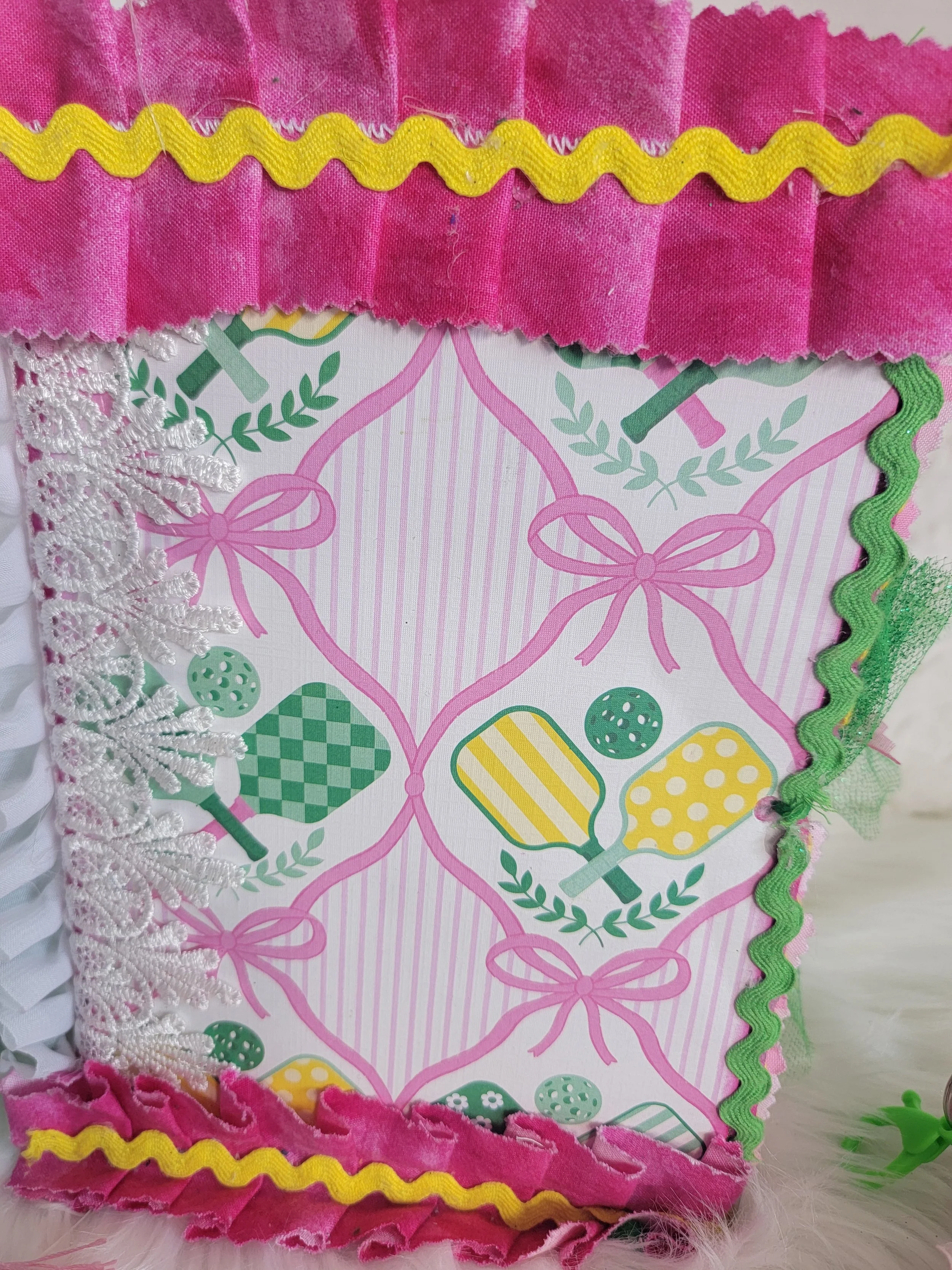 Pink and Green, Pickleball 6x9 Junk journal