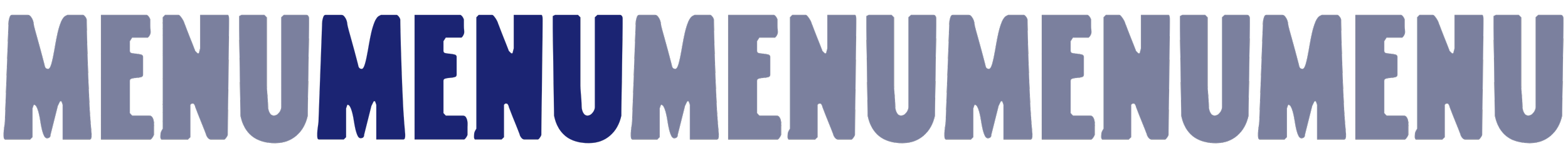 Repeated word 'MENU' in various shades of blue and purple
