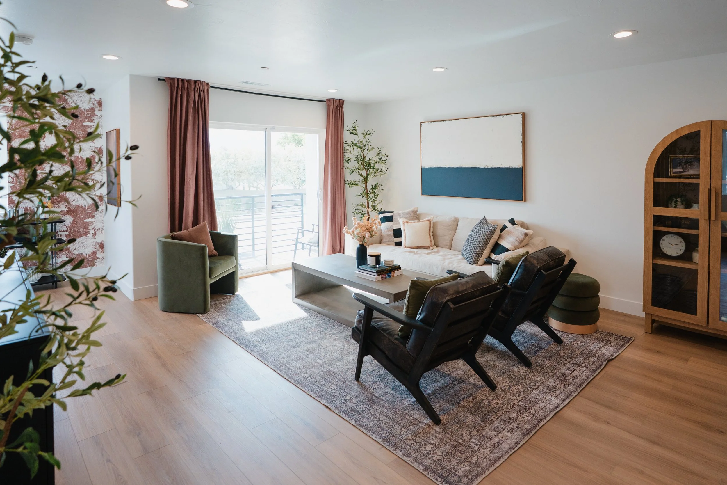 Living room photo shoot for construction company in Utah