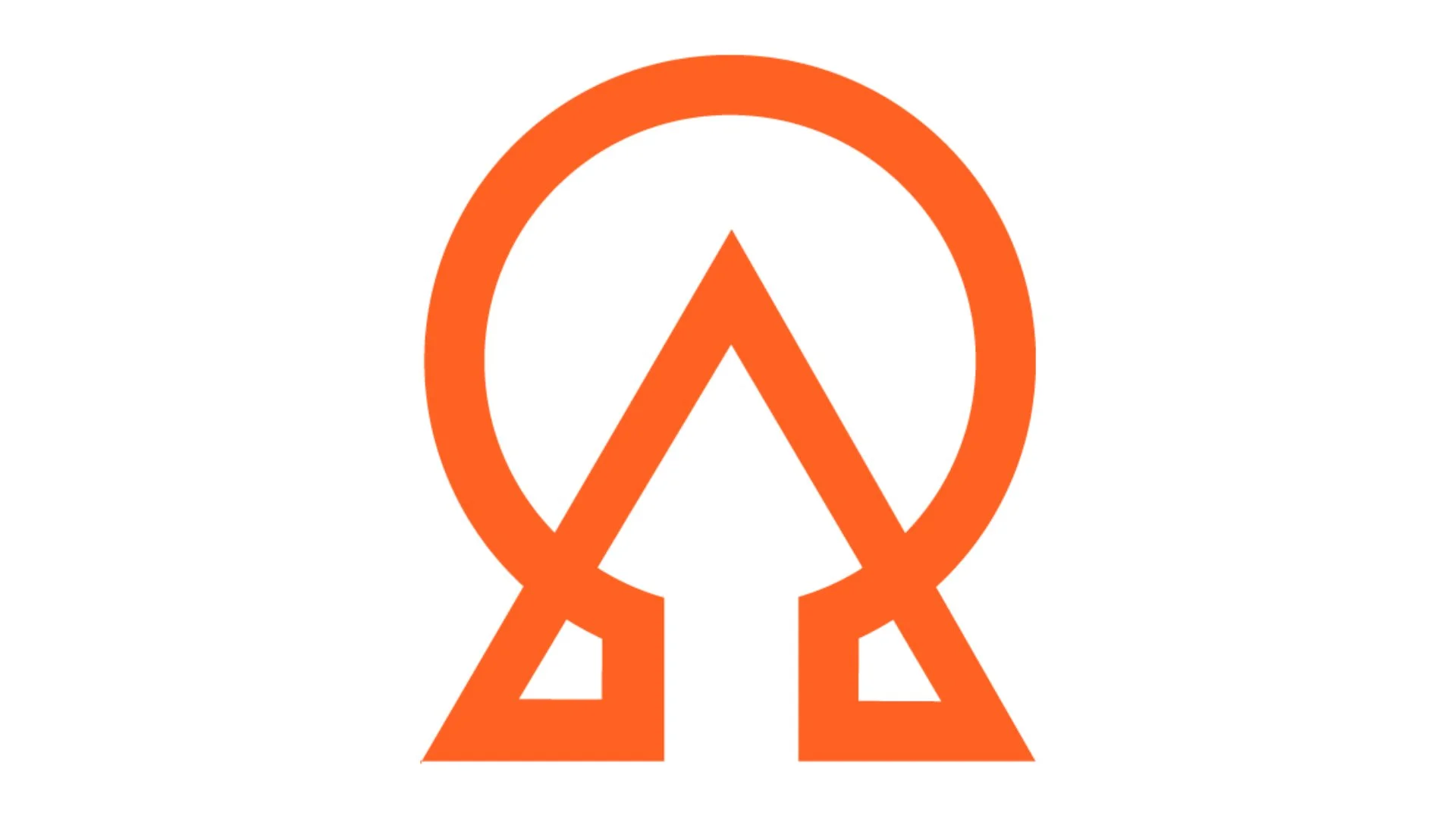 Ein orangefarbenes Logo mit einem Kreis und einem Pfeil, der nach oben zeigt, kombiniert mit einem stilisierten Buchstaben 'A'.