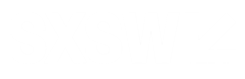 Graphic with the acronym SXSW in large white font on a black background.
