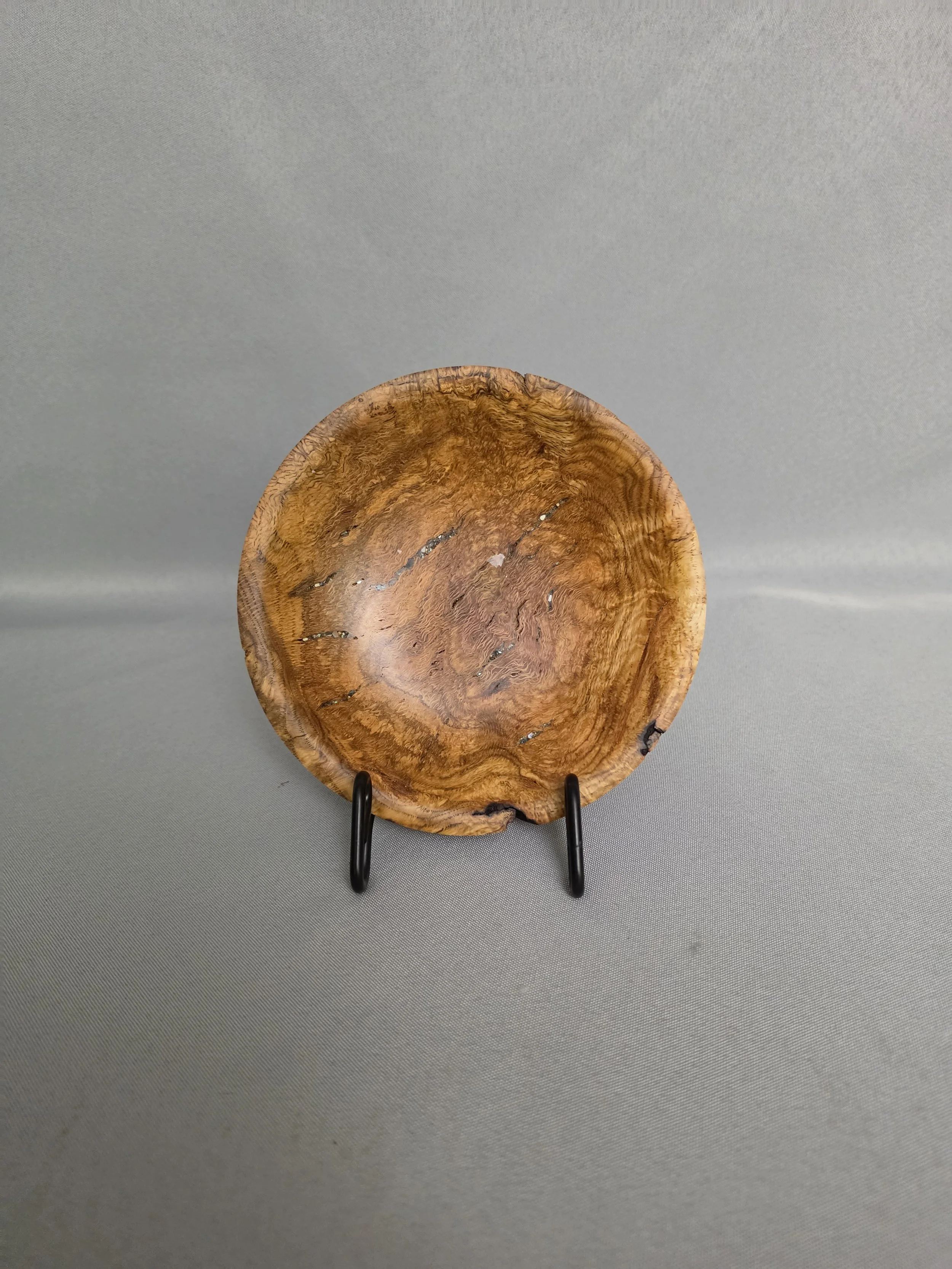 Oak Burl Bowl with Crushed Shell