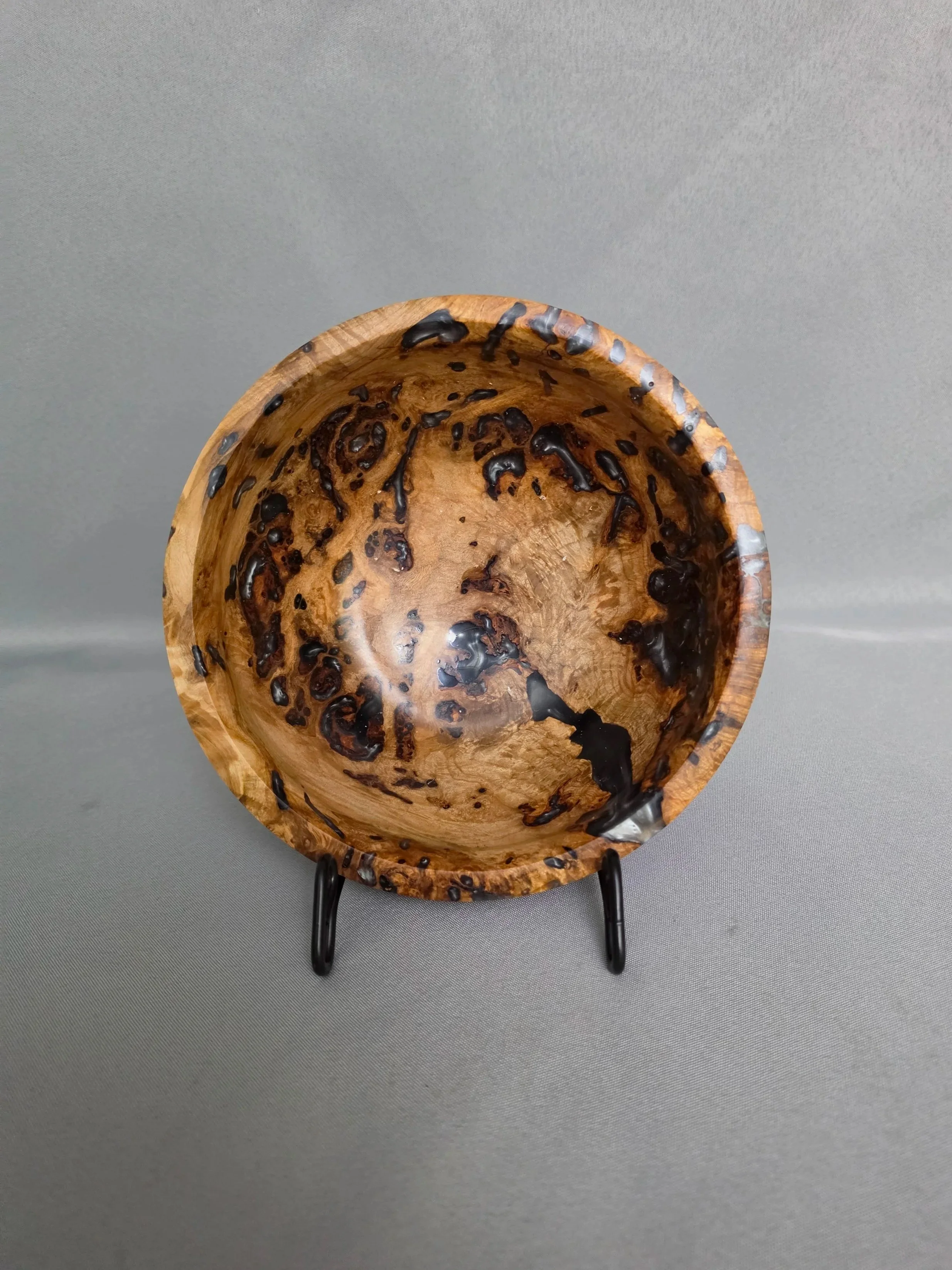 Maple Burl Bowl with Gray Epoxy