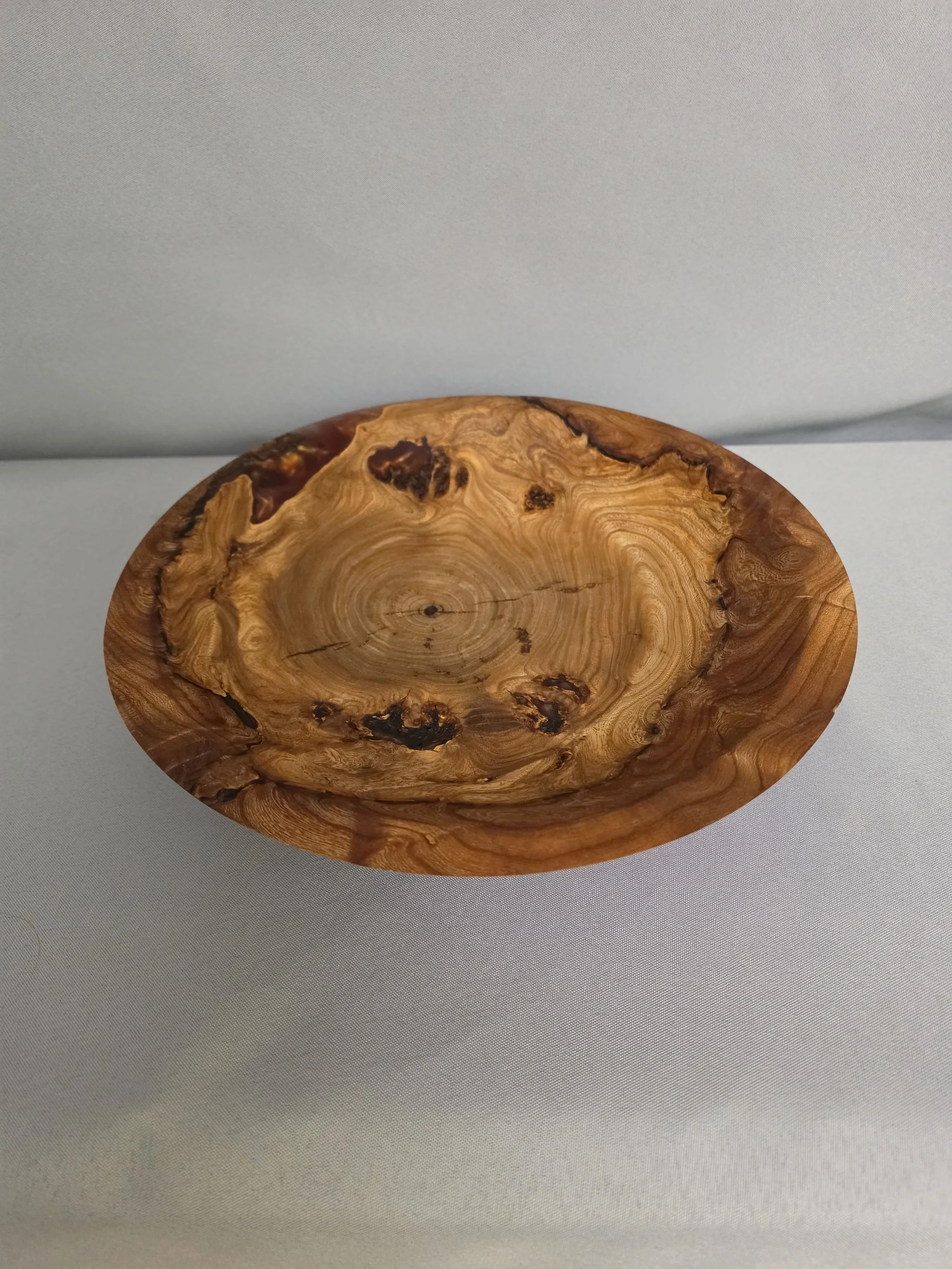 Shallow Wood Bowl with Epoxy