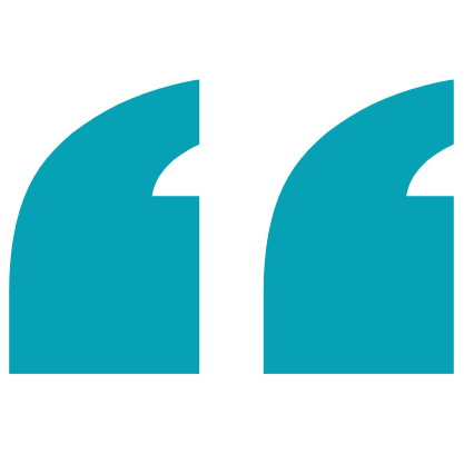 Blue quotation marks on a black background.