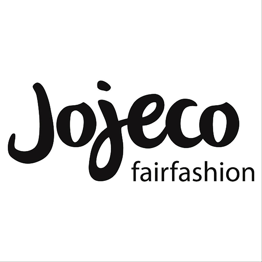 Logo mit dem Text 'Jojeco fairfashion' in schwarzer Schrift auf weißem Hintergrund.