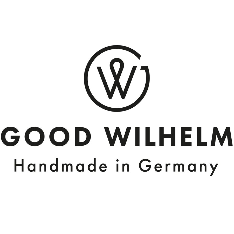 Logo mit dem Text "GOOD WILHELM Handmade in Germany" und einem stilisierten W in einem Kreis.