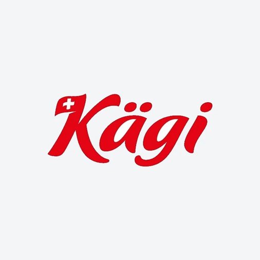 Logo der Marke KÄGI in roter Schrift auf weißem Hintergrund.