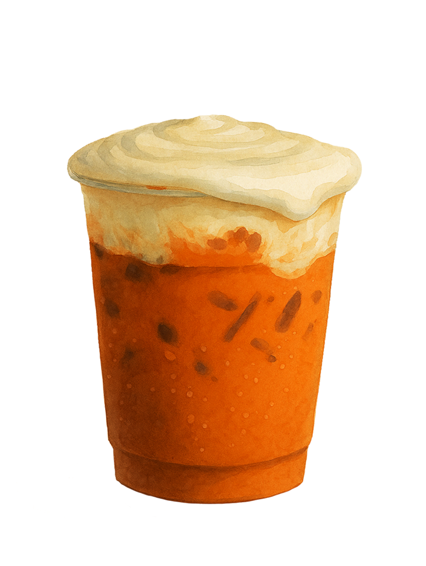 Thai tea with cream cheese foam