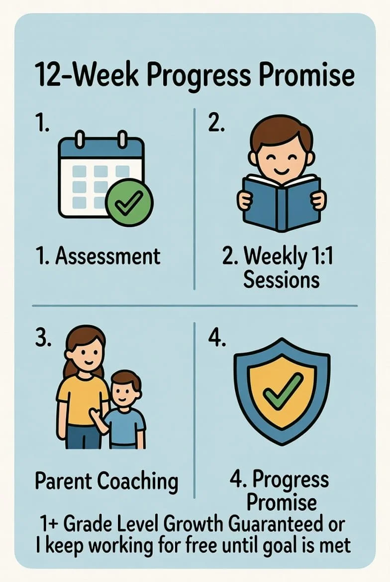 12-Week Progress Promise steps for dyslexia reading therapy – Fort Worth & online