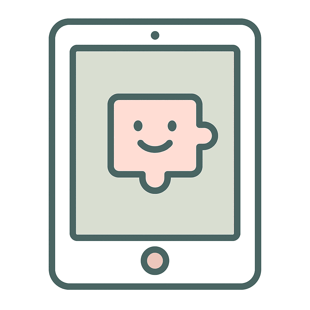 Tablet representing apps Blossoming Skills recommends for struggling readers.