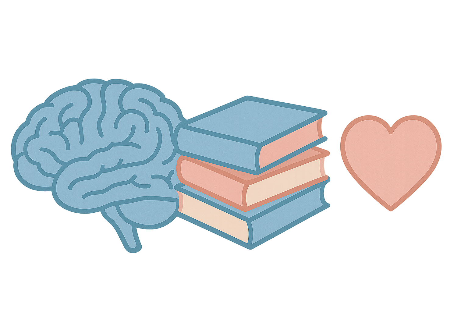 Image of brain, books, heart to represent evidence backed dyslexia programs.