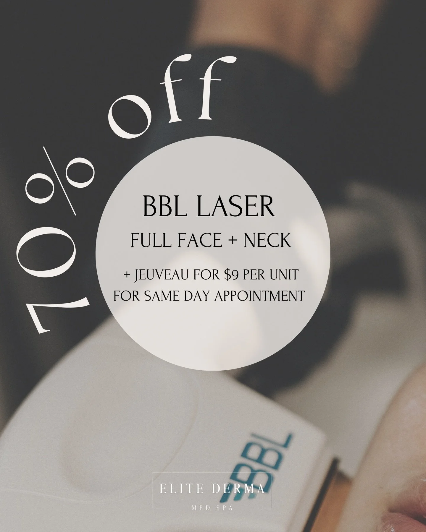 SMART AGING, MAJOR SAVINGS ✨🤭

70% OFF BBL Photofacial (FACE + NECK)
$9 per unit of Jeuveau
📎 when both are booked the SAME DAY (and yes,they can be done the same day!)

This is one of our favorite anti-aging pairings for a reason:
BBL works at the