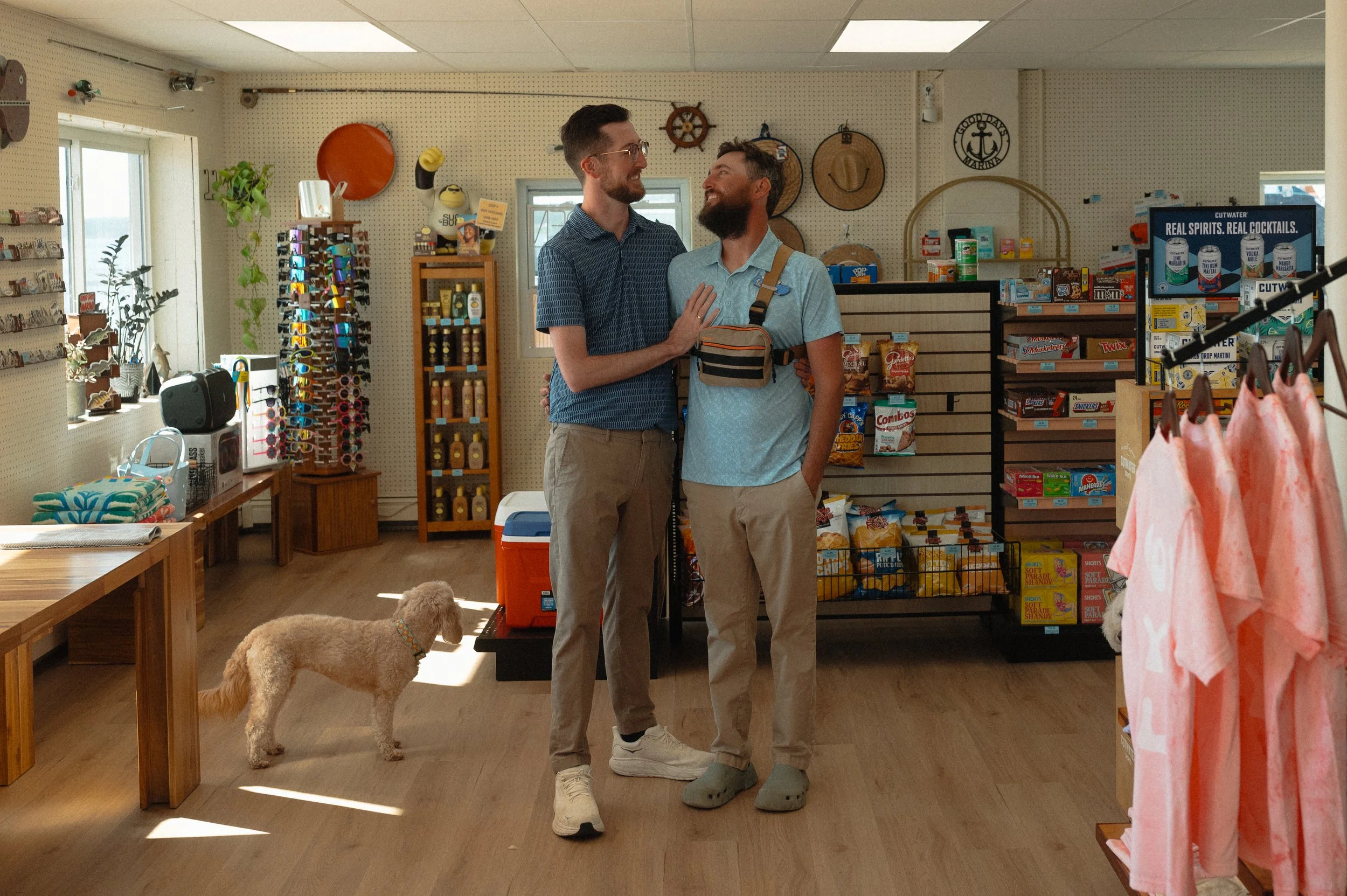 kevin and rick inside of newly renovated marine store