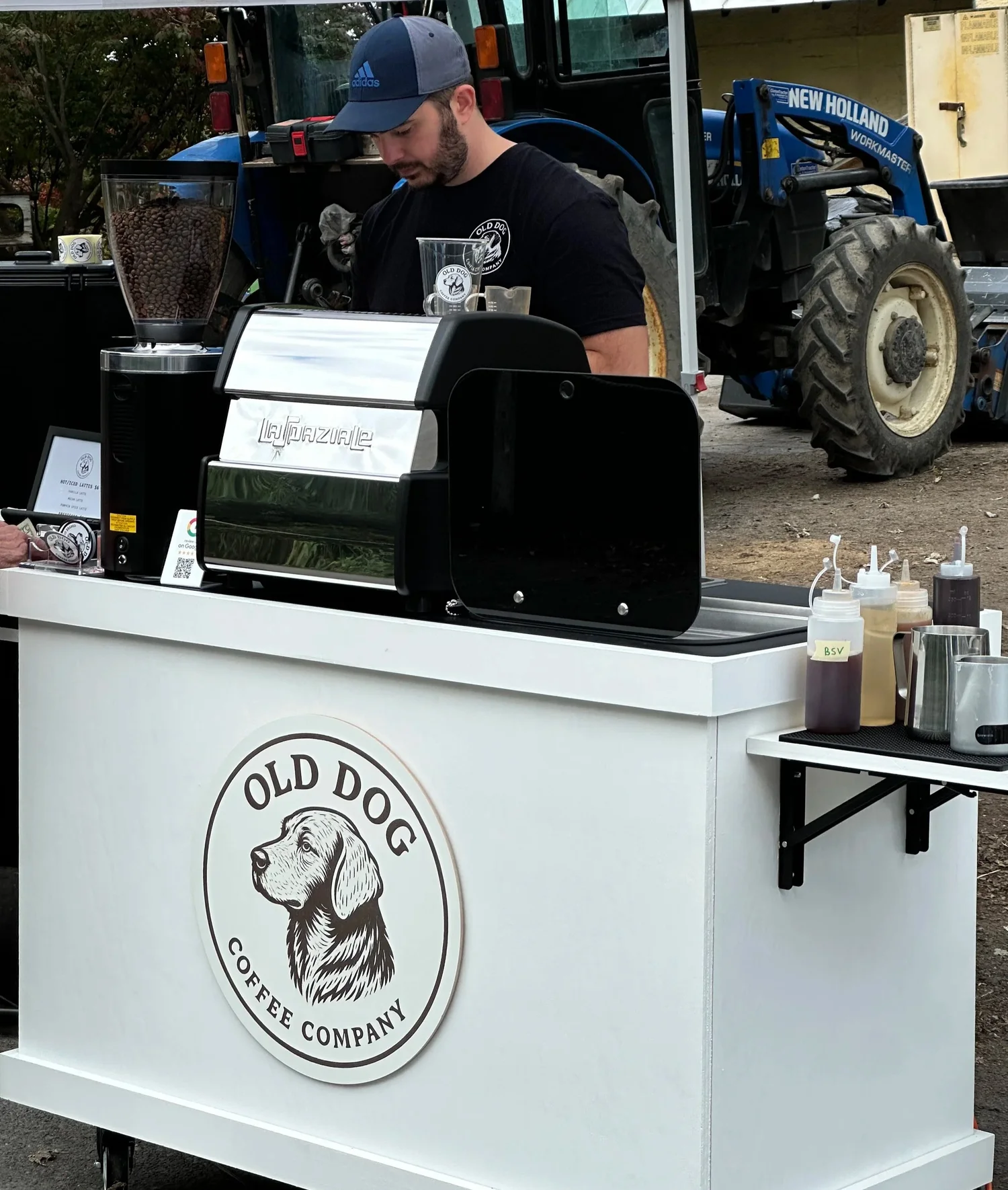 Old Dog Coffee Company mobile coffee cart and team in Utica, NY
