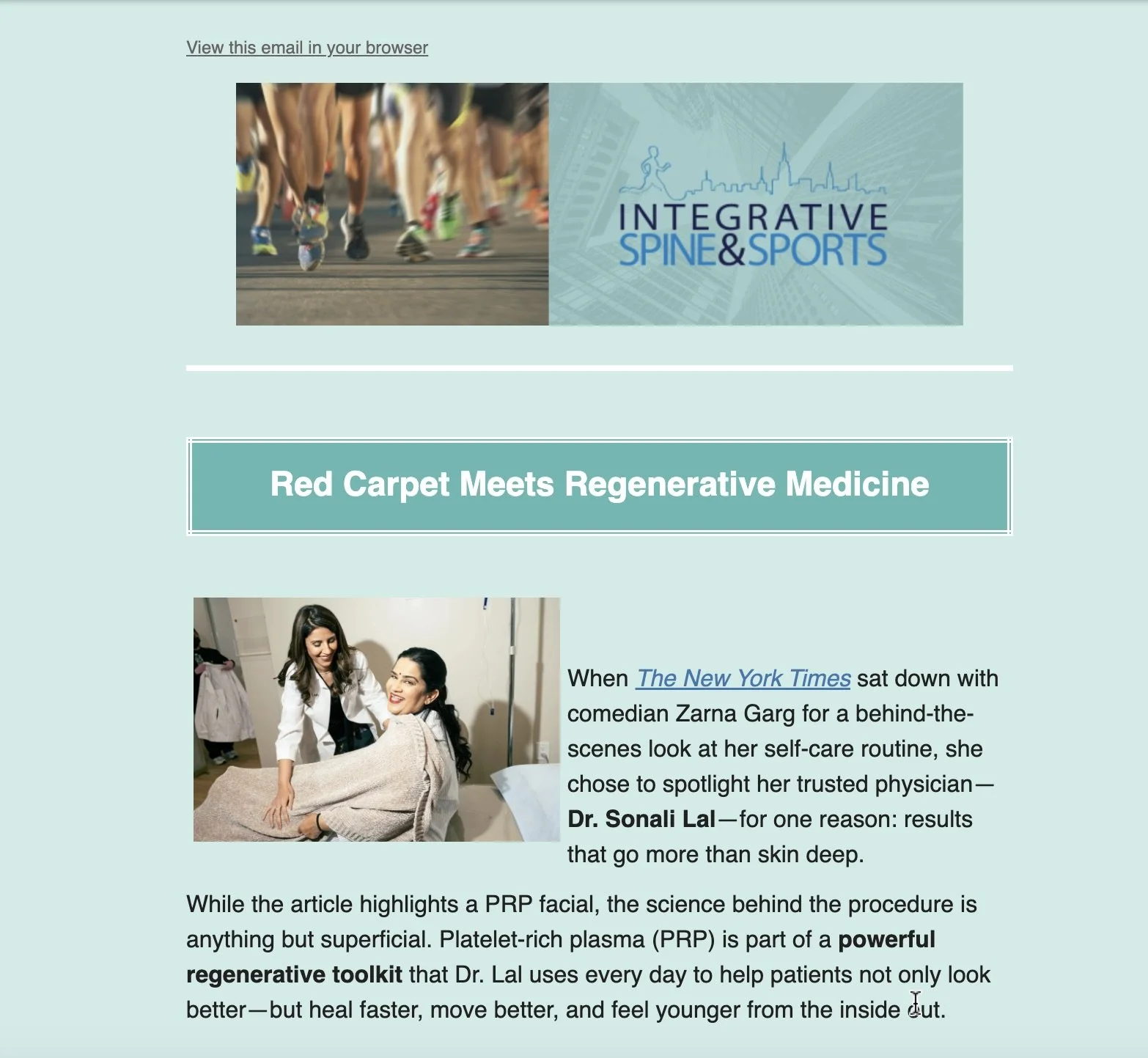 Email campaign for Dr. Lal