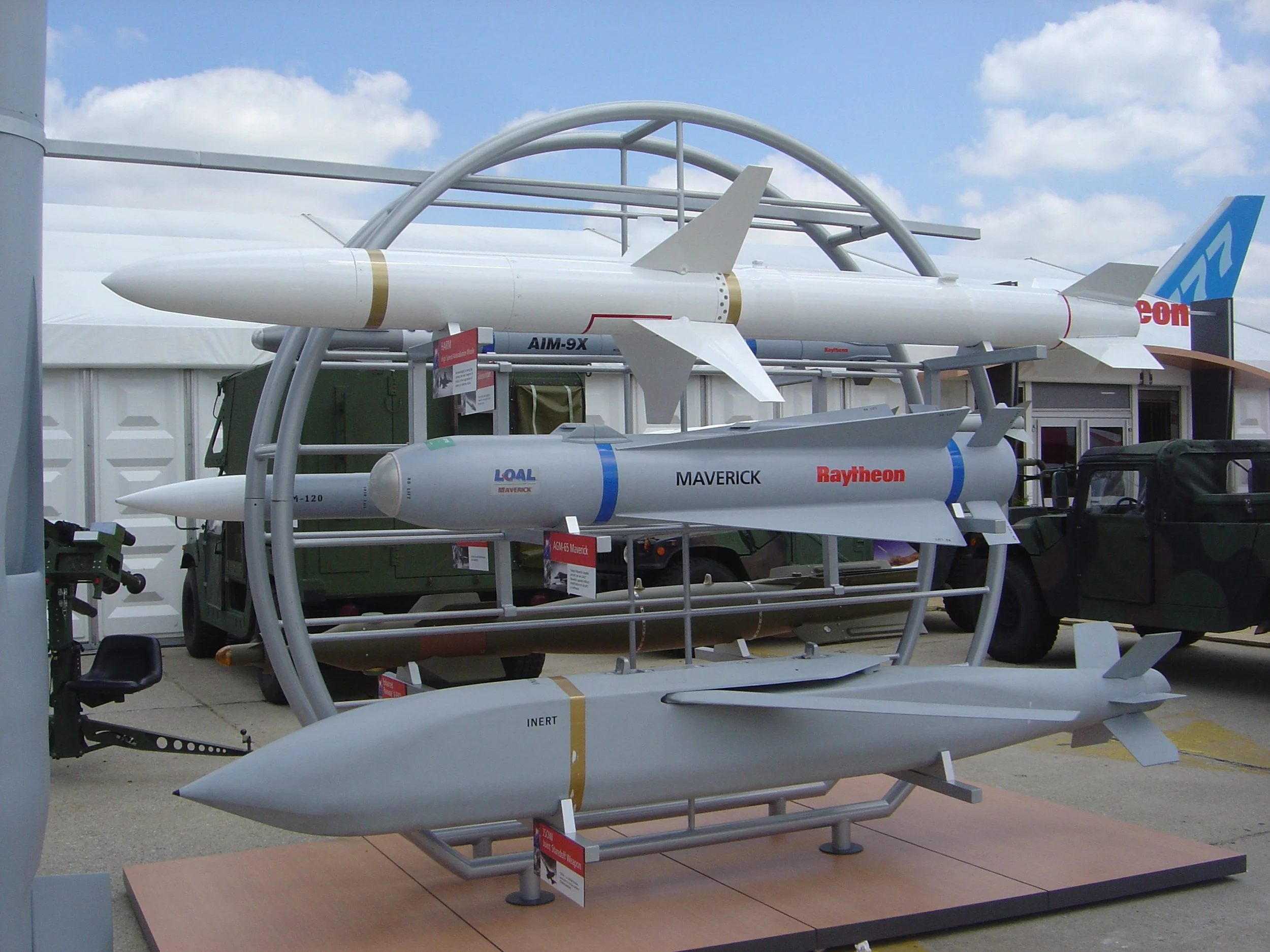 Raytheon missiles on display at the Paris Air Show. Credit: David Monniaux. http://creativecommons.org/licenses/by-sa/3.0/