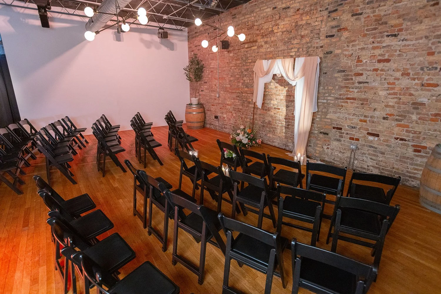 Loft is set for a micro-ceremony at Tethered Events in South Loop Chicago