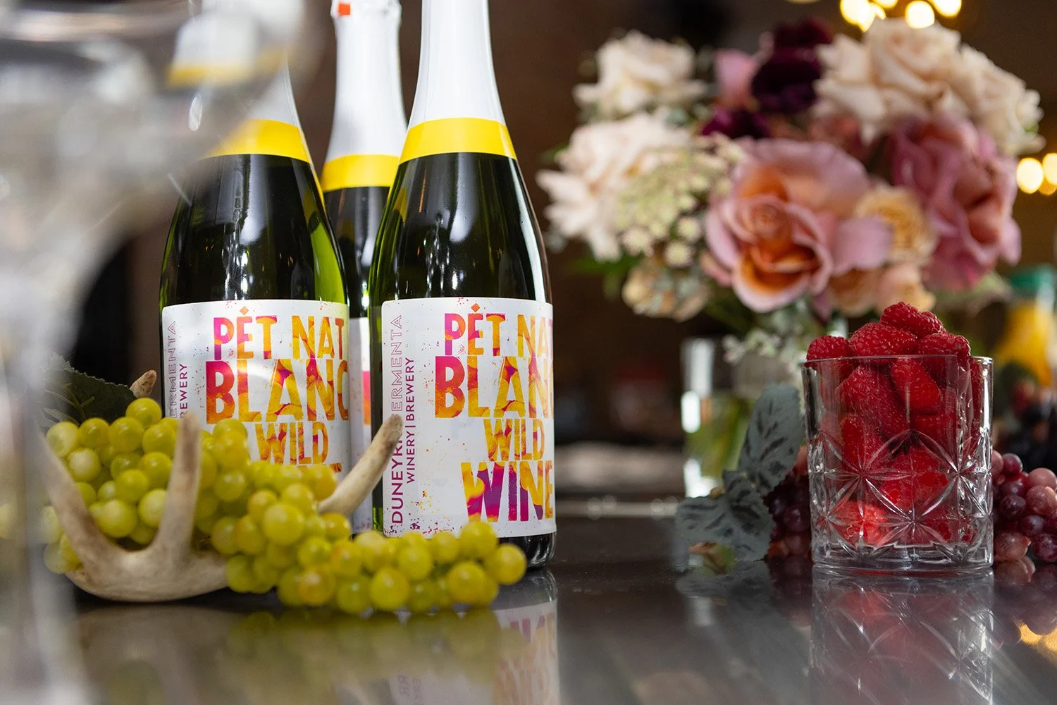 our selection of in house wine at Tethered Events in South Loop Chicago