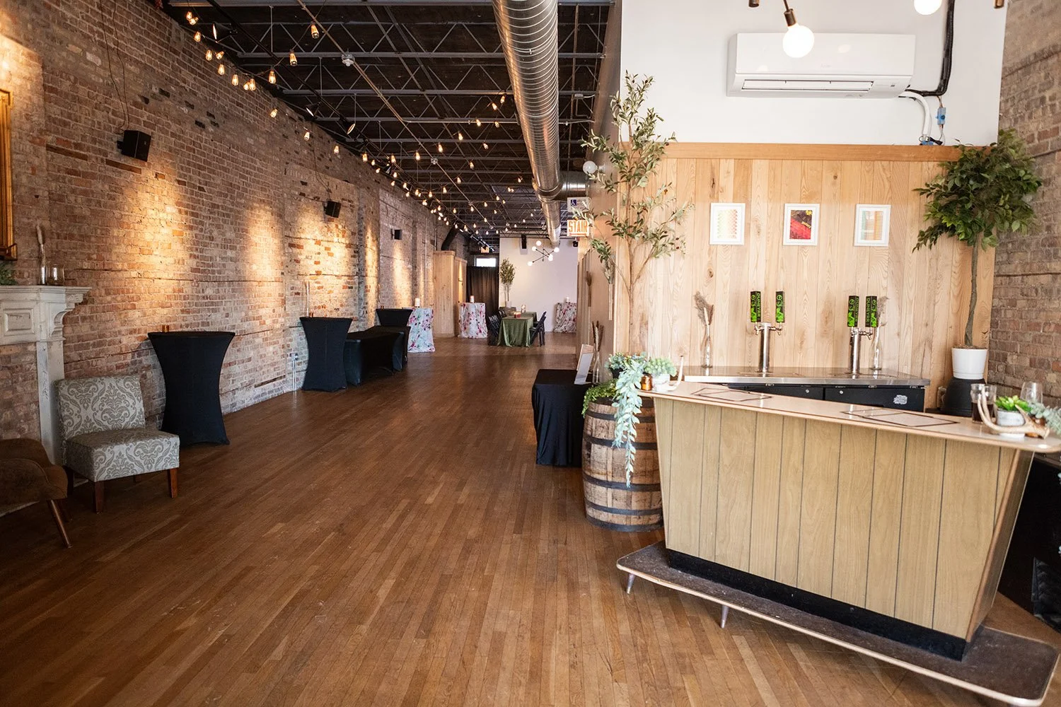 third floor loft set for an event at Tethered Events Chicago