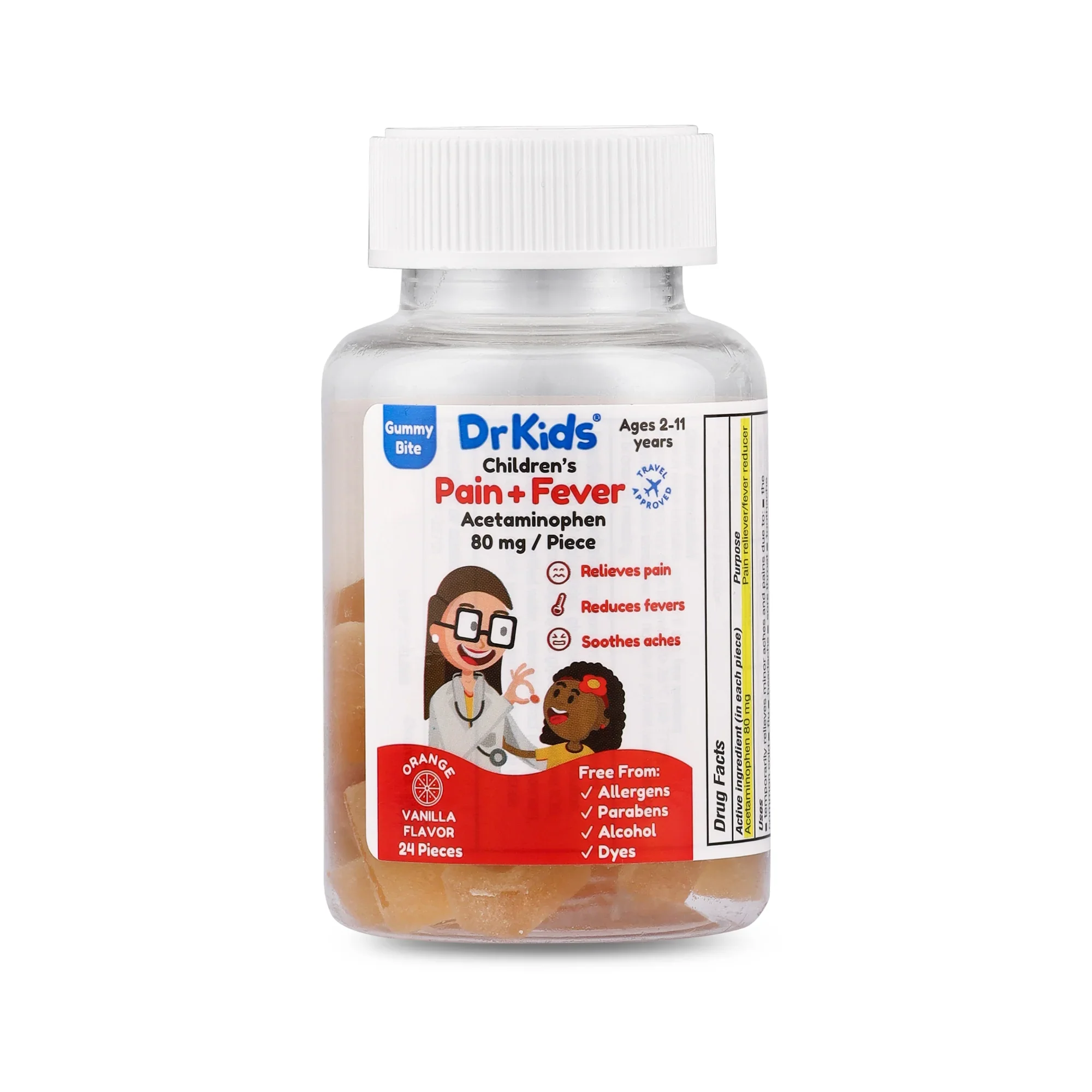 Gomitas para dolor y fiebre con acetominofen