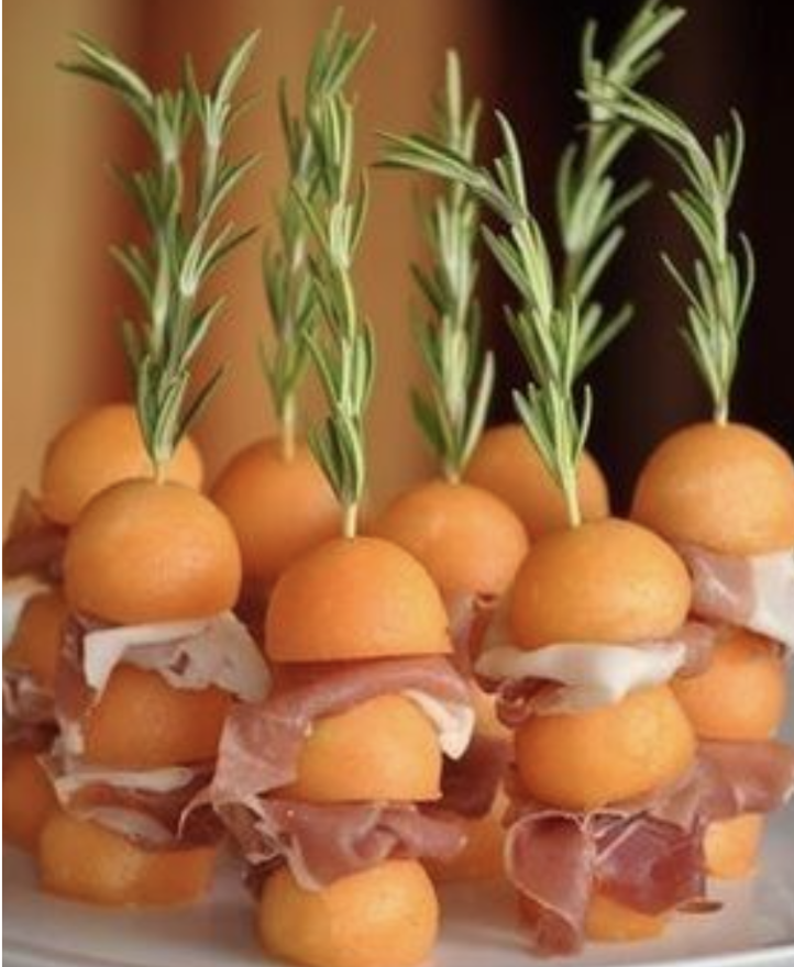 Jamon Serrano with Melon Skewers