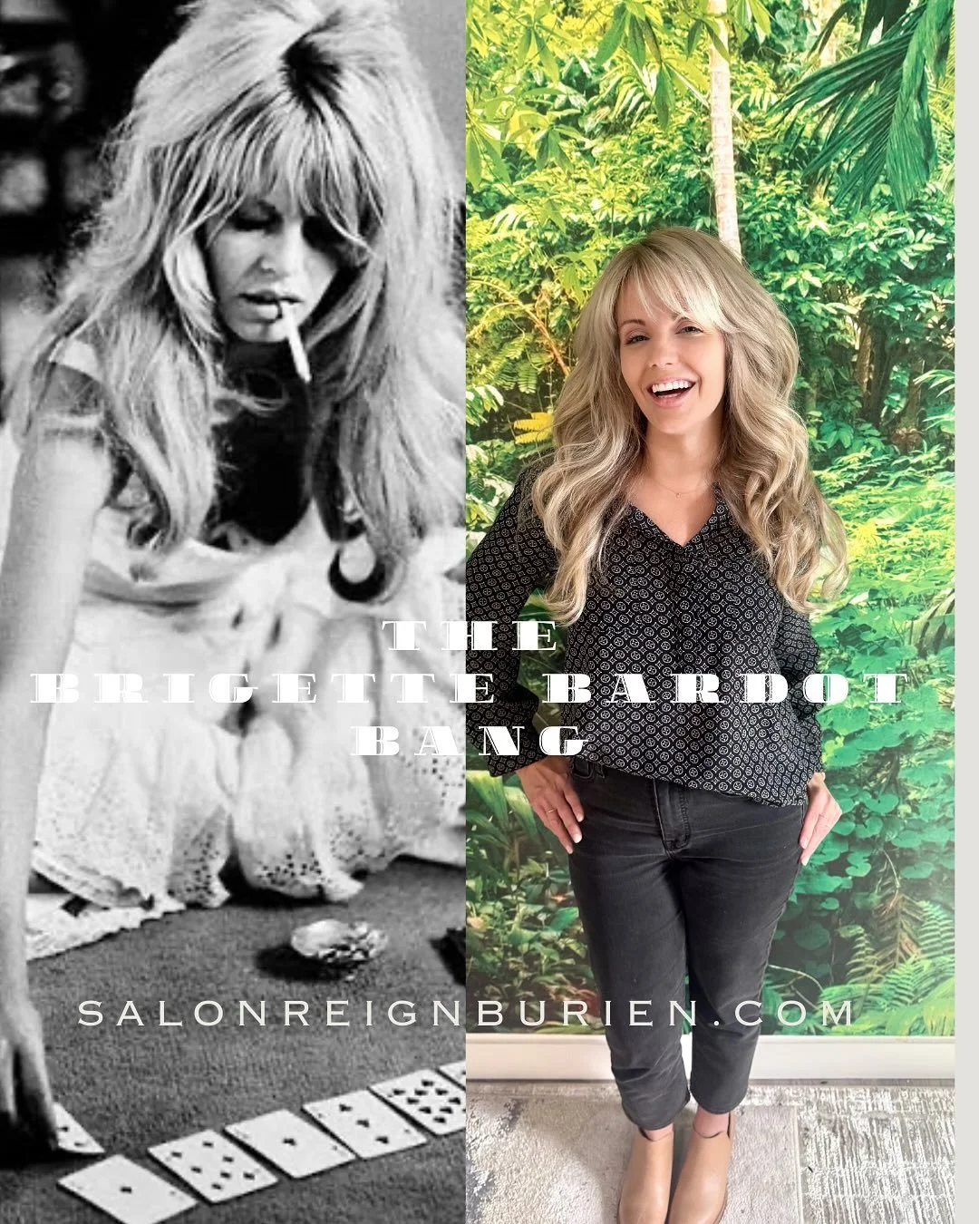 👑Fall Glow up Blonde Collection CHAMPAGNE BLONDE🍾🥂. Bre looks gorgeous with her fall depth and bright blonde tones ! A Brigette Bardot# #expensiveblonde haircut was the perfect finish! 
Formula
Diamond bleach microfoil 
Lowlight 8.36/8p for depth