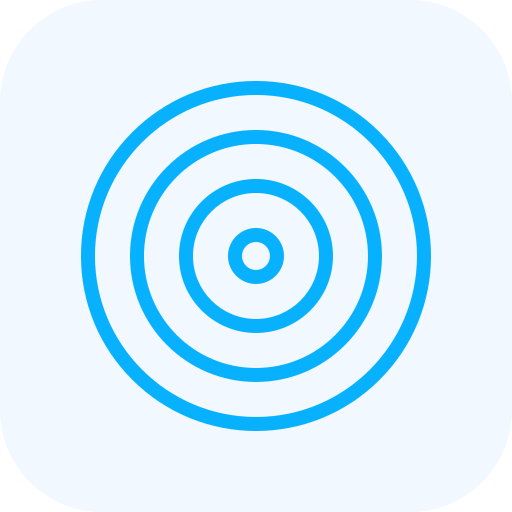 Target with concentric circles on a light gray background.