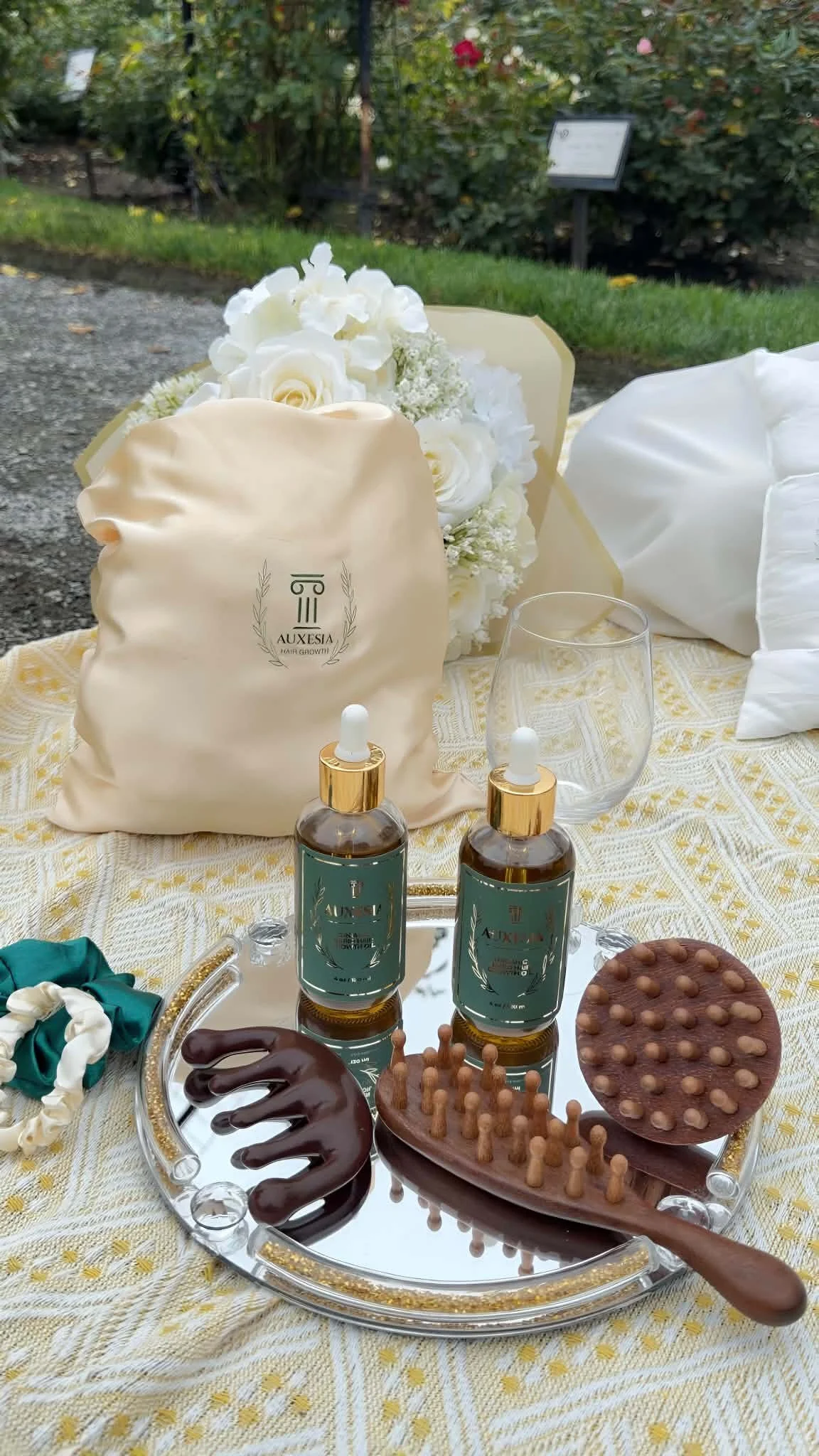 Auxesia hair oil and hair-care essentials