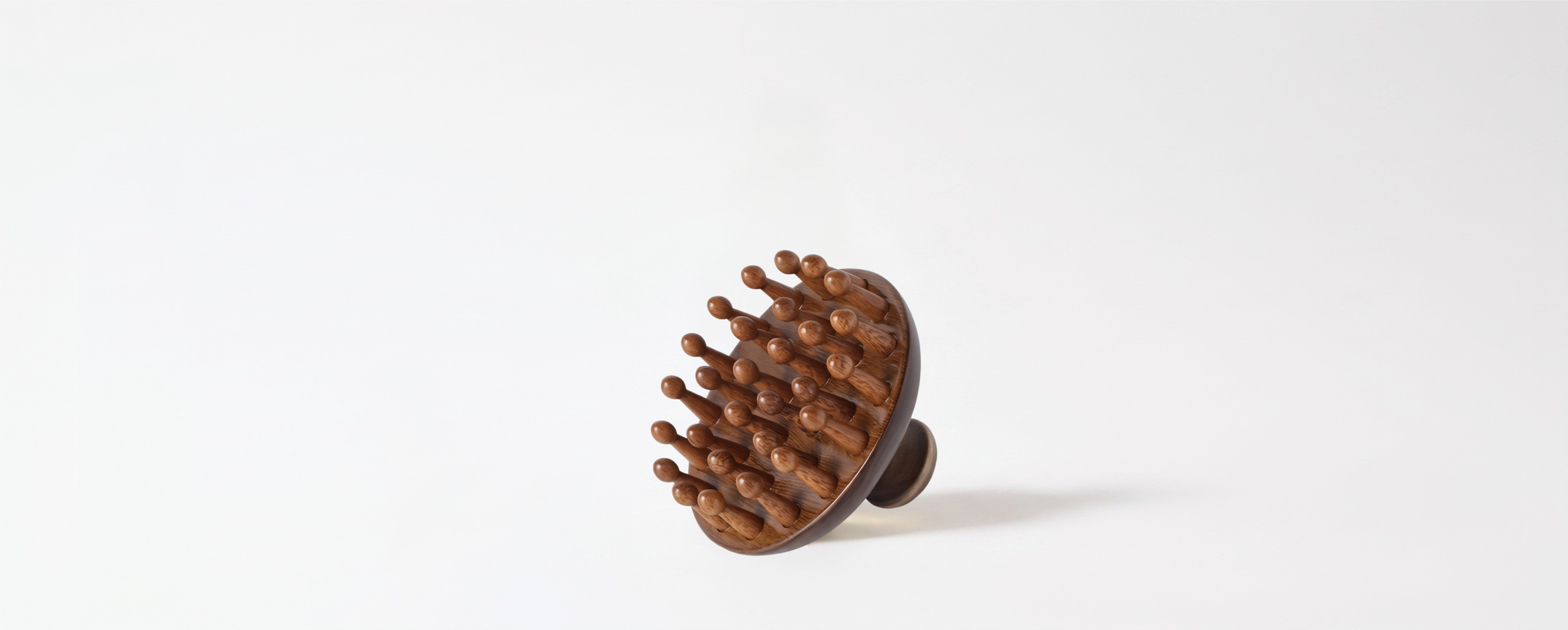 Round Sandalwood Massage Brush