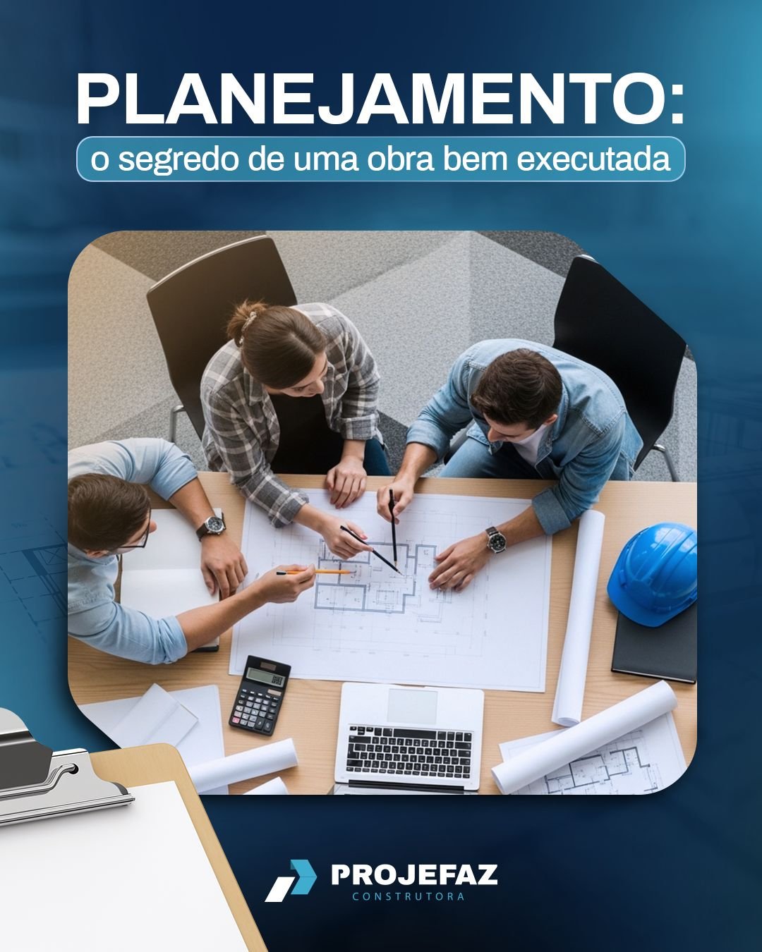 Uma obra bem executada come&ccedil;a muito antes da primeira movimenta&ccedil;&atilde;o no canteiro. 🧱

O planejamento &eacute; uma das etapas mais importantes de qualquer projeto de engenharia, pois &eacute; nele que s&atilde;o definidos:
* Cronogr