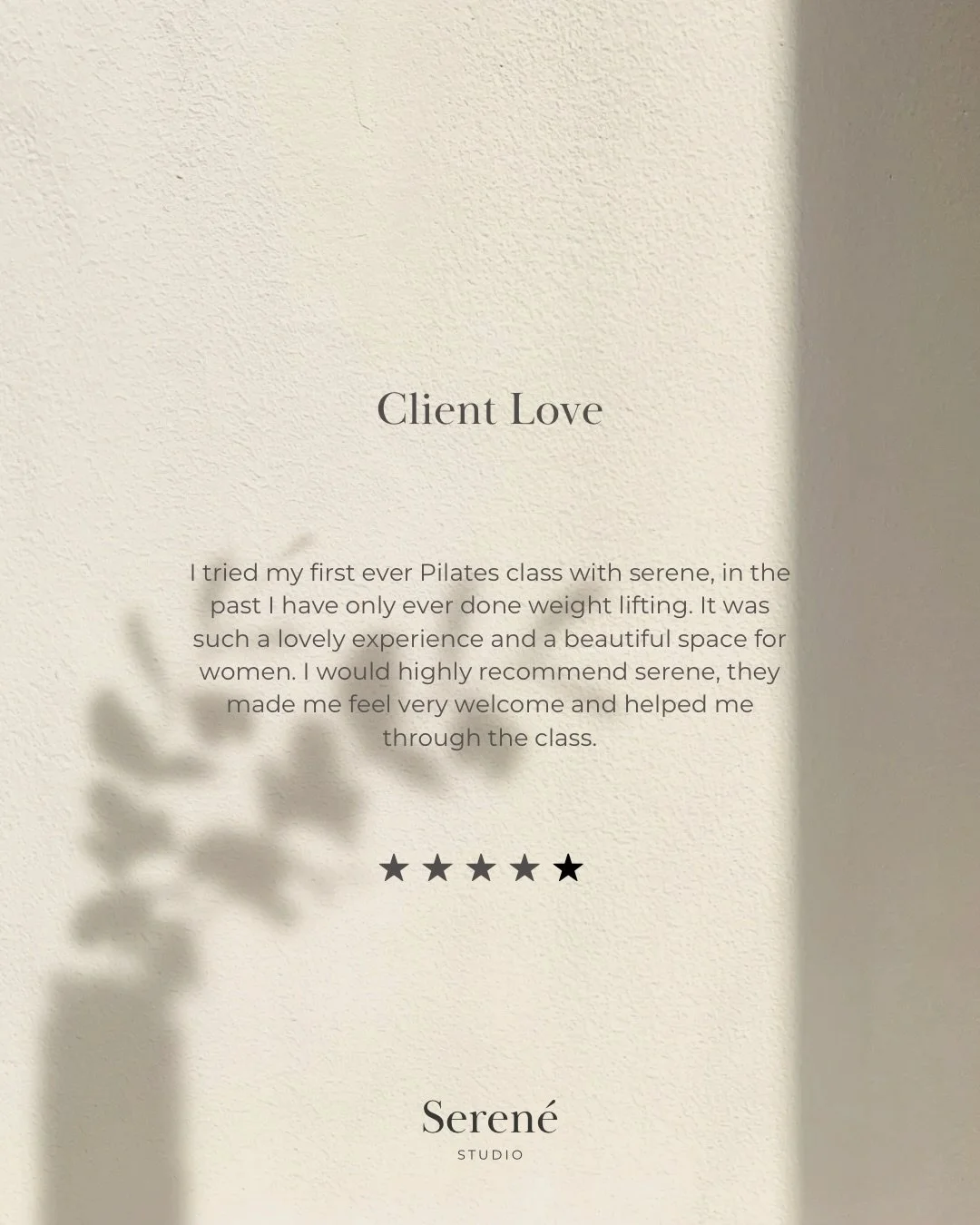 There&rsquo;s nothing we love more than hearing how much you&rsquo;re enjoying your classes at Seren&eacute; 🤍

Knowing that our classes are having a positive impact on your day, your mood, your energy and your life means so much to us. 
Seeing your