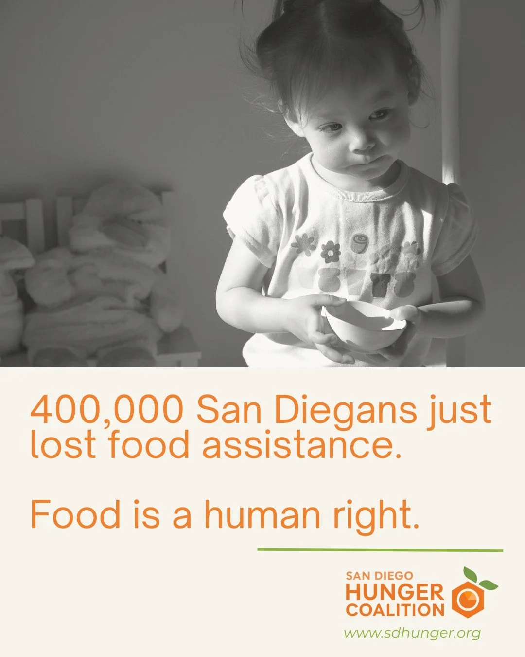 The shutdown isn’t just politics — it’s parents skipping meals so their kids can eat.
It’s seniors choosing between food and medicine.
But together, we can change that.
San Diego takes care of its own.
Donate, share, and stan