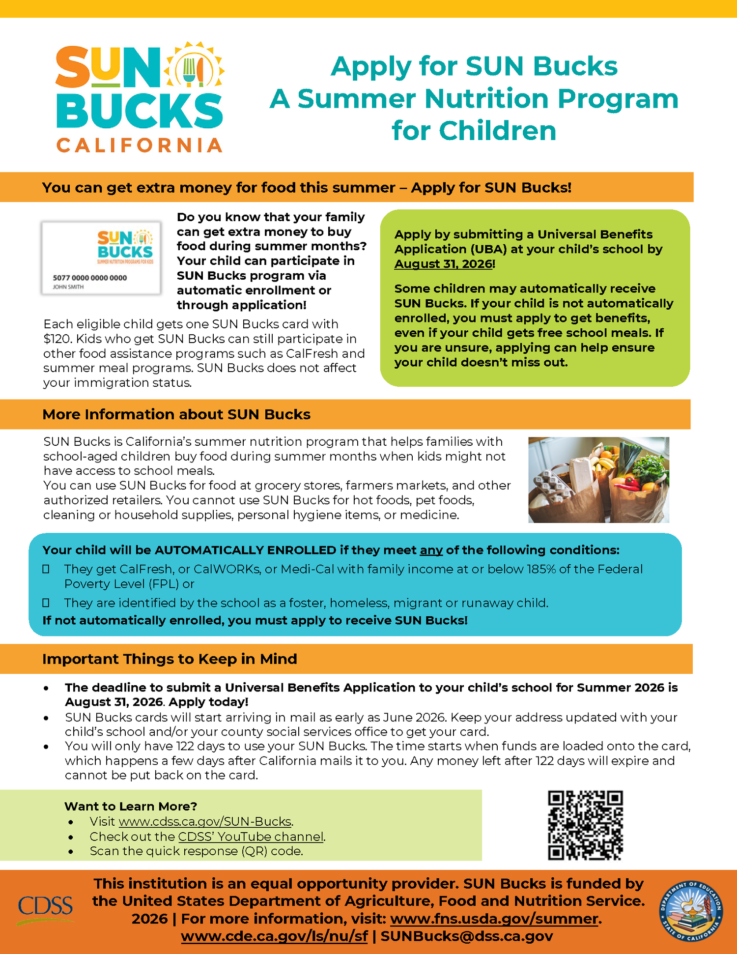 Sunbucks SUN Bucks — San Diego Hunger Coalition