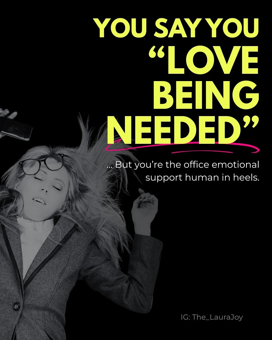 You say you love being needed.
 But lately, &ldquo;needed&rdquo; feels a hell of a lot like taken for granted.

You&rsquo;re the one keeping the wheels turning, cleaning up the mess and quietly saving everyone else&rsquo;s arse.

They call it teamwor