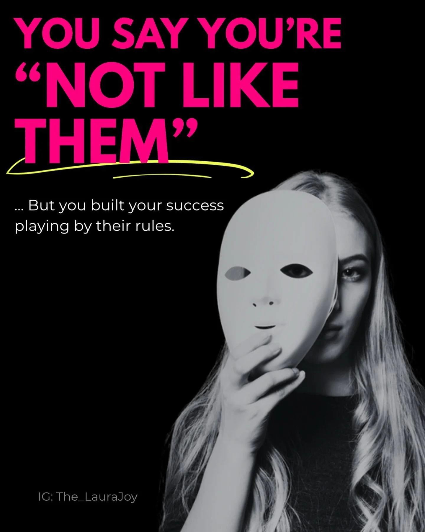 You say you&rsquo;re not like them. 

And you&rsquo;re not. You think differently. You lead differently. You care differently. You move differently (or you did at the start). 

But somewhere along the way, you started chasing their version of success
