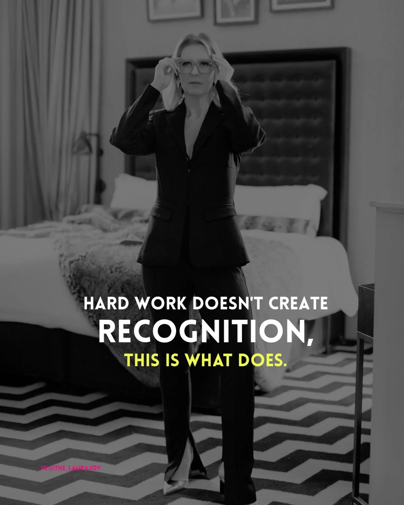 To the woman in corporate who needs to hear this today as she prepares to go back to the office tomorrow and the Sunday dread is filling faster than her wine at Christmas&hellip;

Hard work gets things done.
Being unignorable gets you listened to.
If