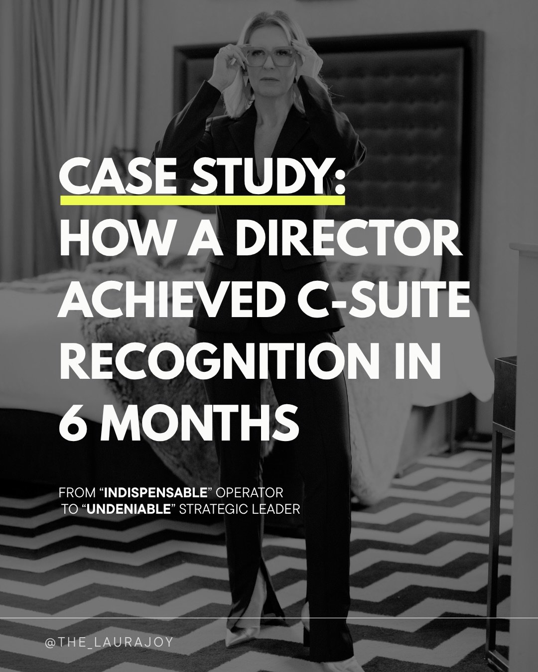 You don&rsquo;t get to the C‑suite by being indispensable.
You get there by becoming undeniable.

One of my clients, a Director in a global organisation, came to me with a familiar story:
▪️She was the person everyone relied on to &ldquo;make it happ