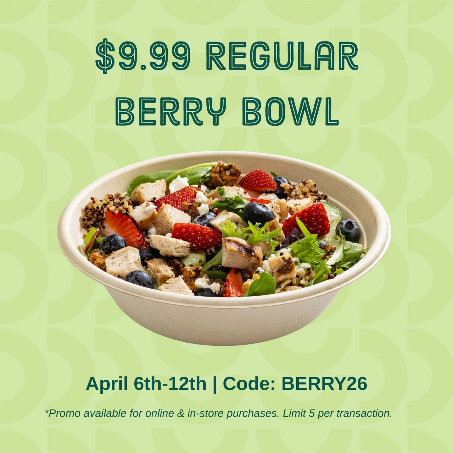Spring is looking berry good at CoreLife 🍓🌸

For a limited time, get a regular Berry Bowl for just $9.99 today through Sunday, April 12 at participating locations. Order in store or online with code BERRY26 and treat yourself to something fresh, fl
