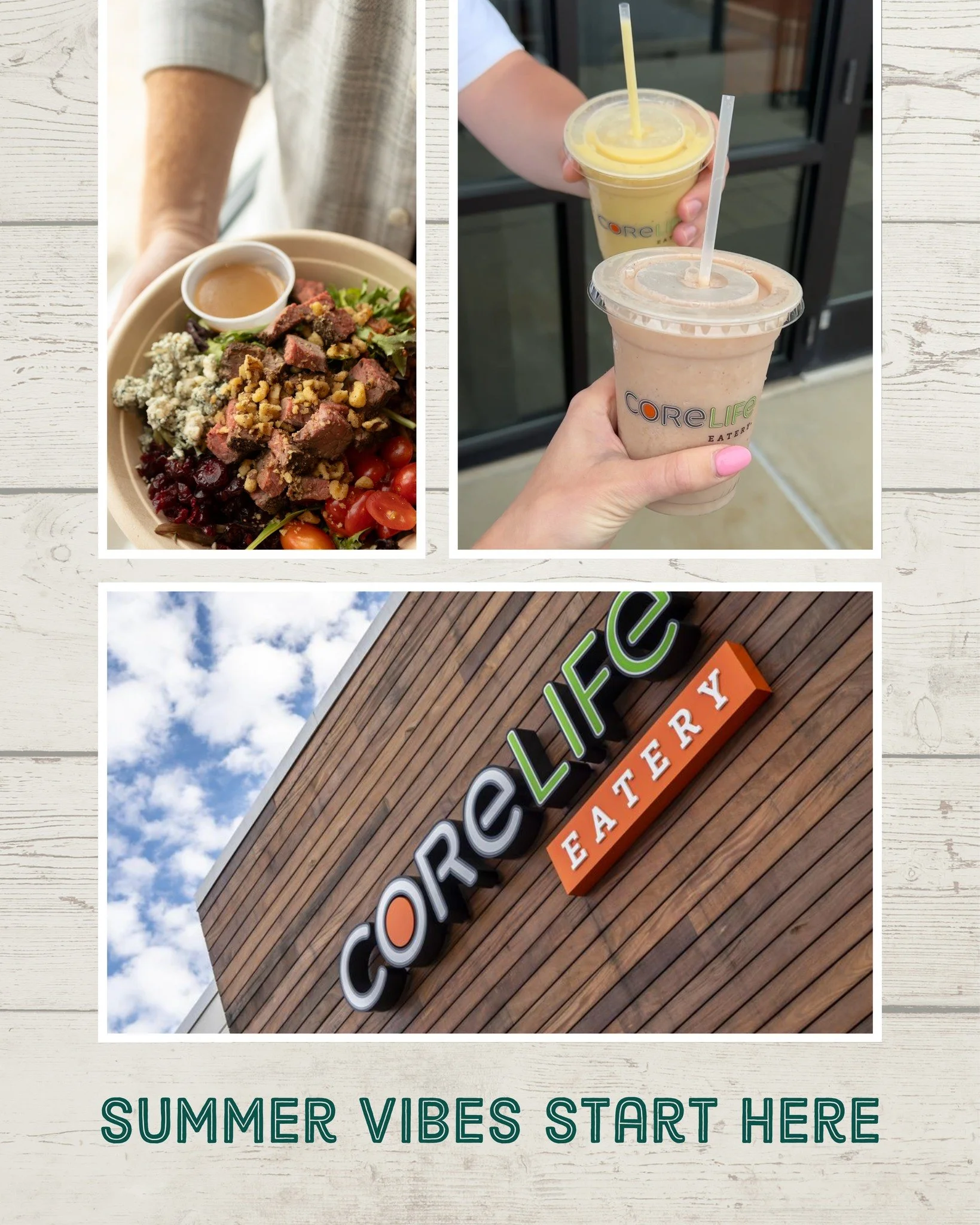 ☀️ Summer Vibes Start Here ☀️
Fresh bowls, ice-cold smoothies, vibrant flavors, and feel-good food made for sunny days. 🥗🥤🌿

Whether you&rsquo;re grabbing lunch on the patio or fueling up on the go, CoreLife Eatery has everything you need to taste