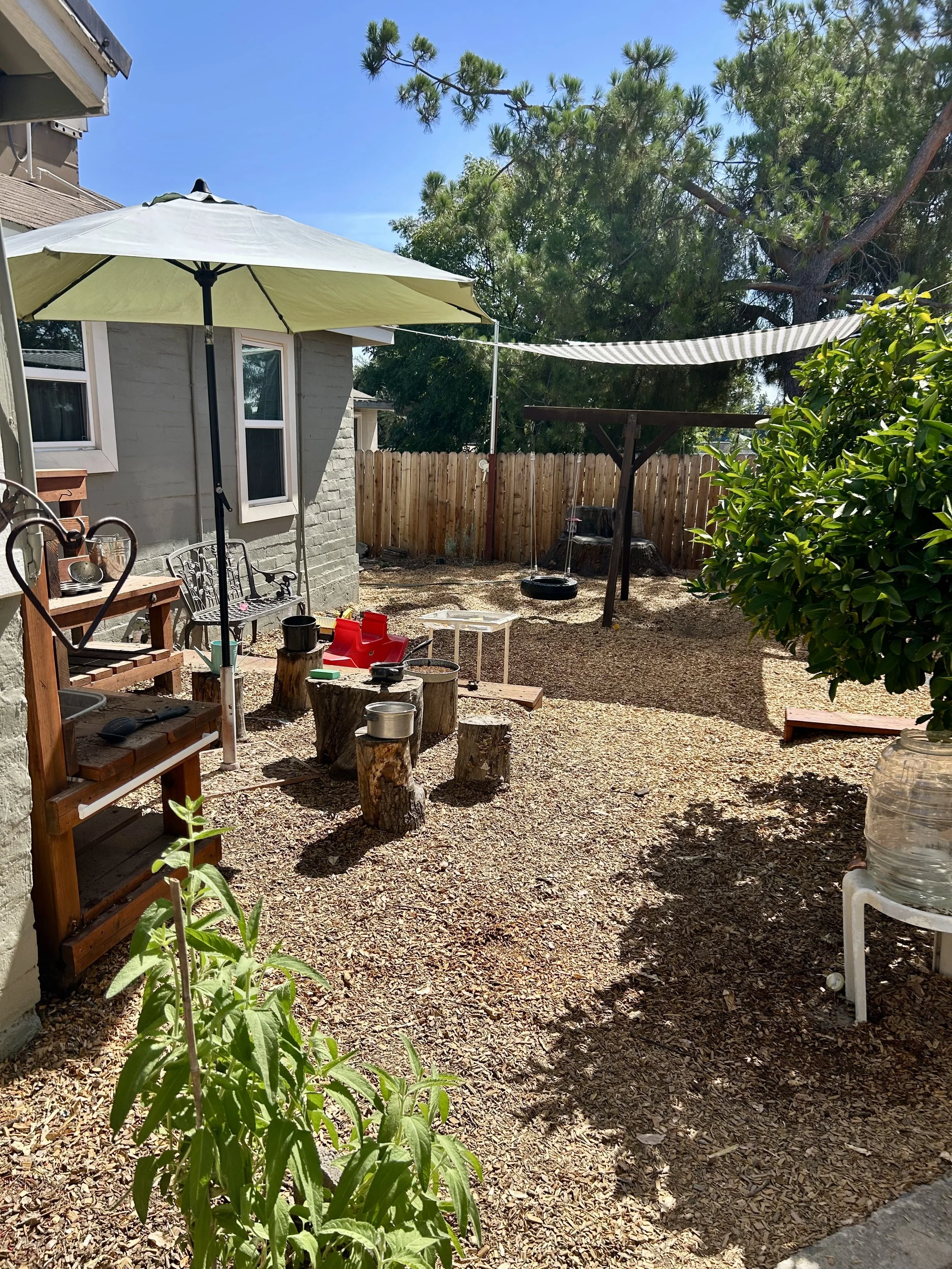 Outdoor Play Space (mud kitchen and swings)