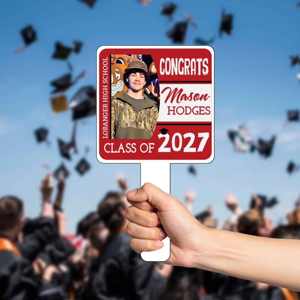 Congrats Senior with Picture Plastic Hand-Fans | 03