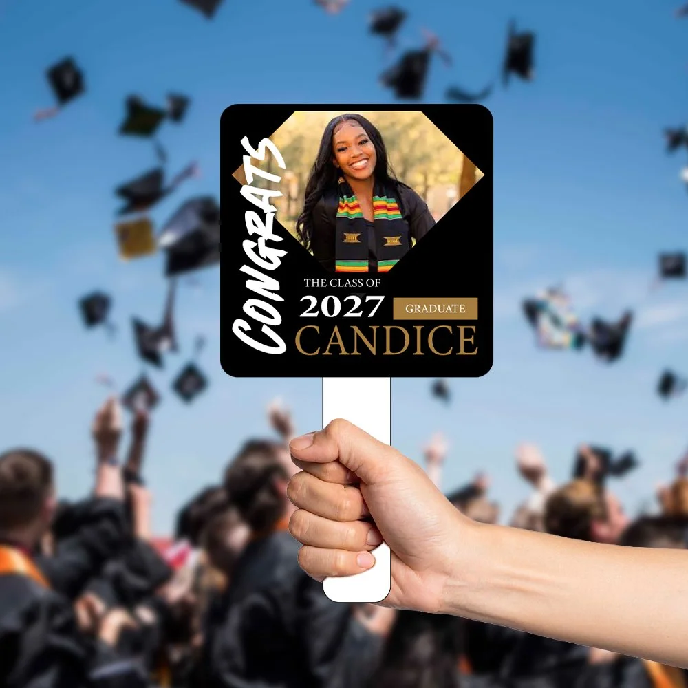 Congrats Class Of with Picture Plastic Hand-Fans | 04