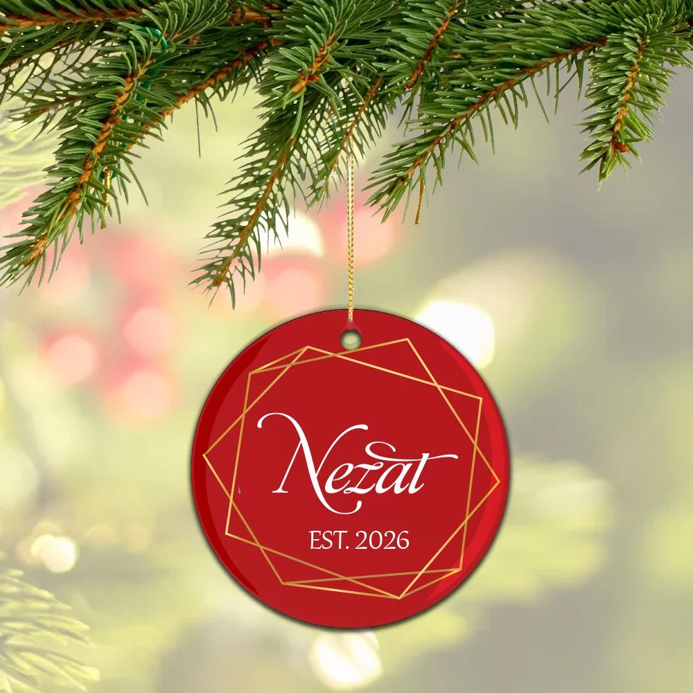 Elegant Family Name Ceramic Ornament