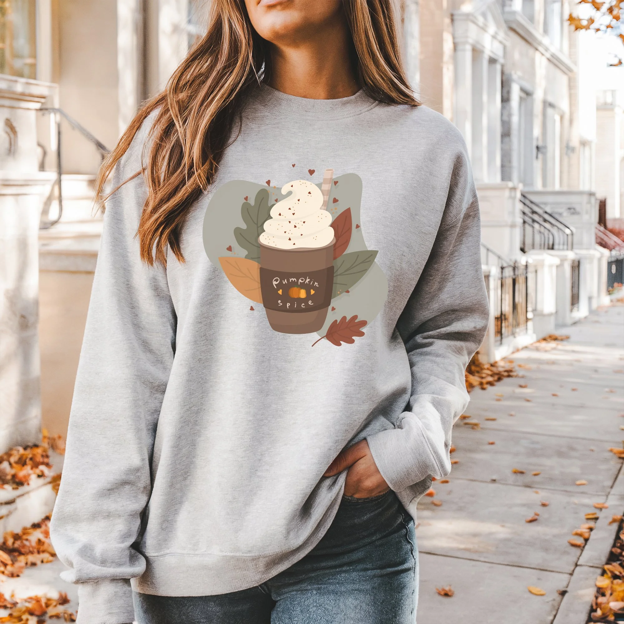 Pumpkin Spice Cup Vintage Ash Sweatshirt