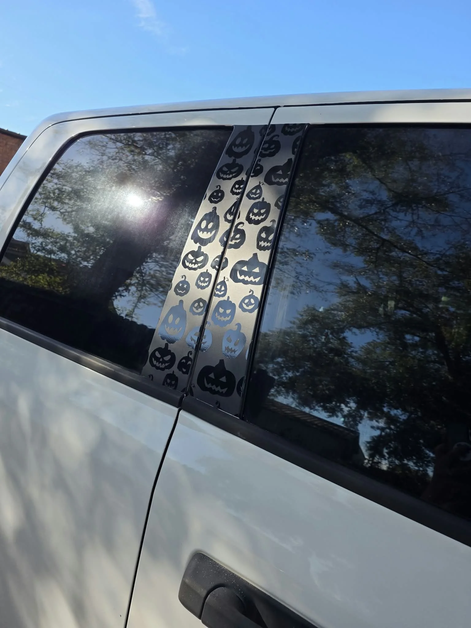 Jack-o'-lantern Gloss Black Vinyl Decal Pillar Wraps