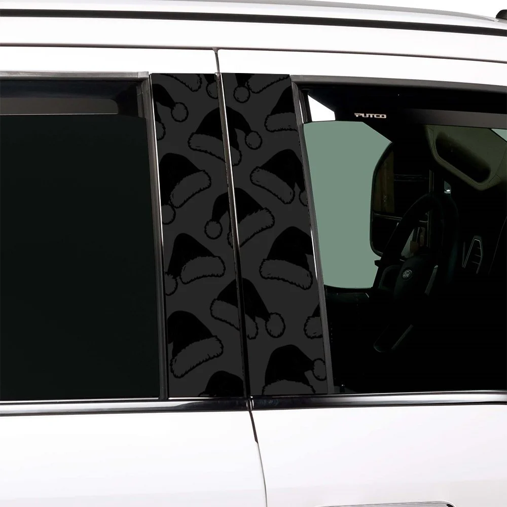 Santa Hat Gloss Black Vinyl Decal Pillar Wraps