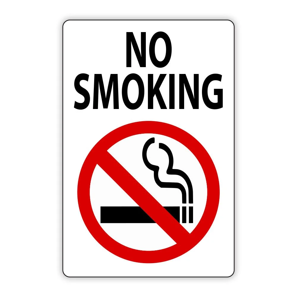 No Smoking Sign with No Smoking Graphic