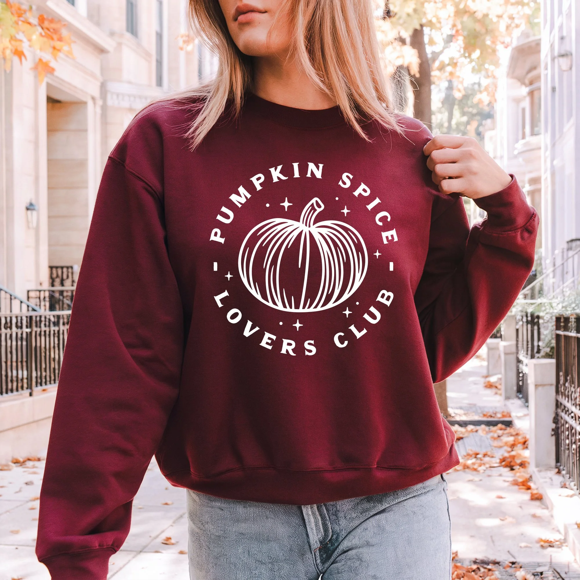 Pumpkin Spice Lovers Club Maroon Sweatshirt
