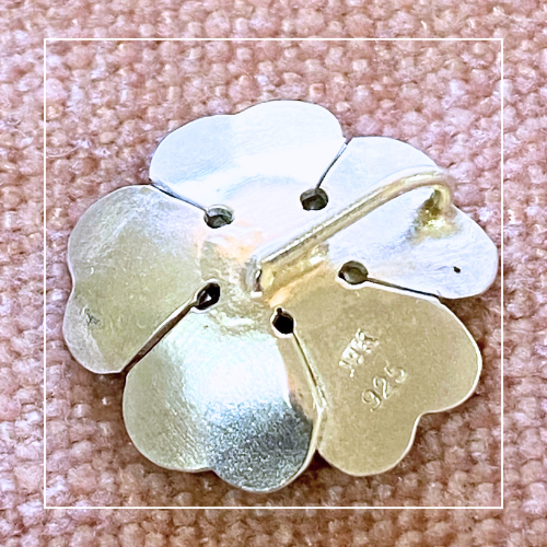 Stirling Silver flower bloom large pendant back Forged with Grace and Joy.png